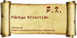 Pántya Krisztián névjegykártya