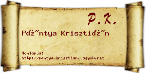 Pántya Krisztián névjegykártya